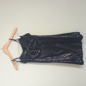 Torn by Ronny Kobo Black Sequin Bow Mini Dress, US M